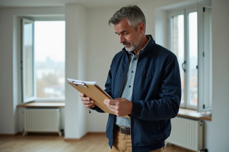 Inspecteur immobilier homme dans un appartement brestois