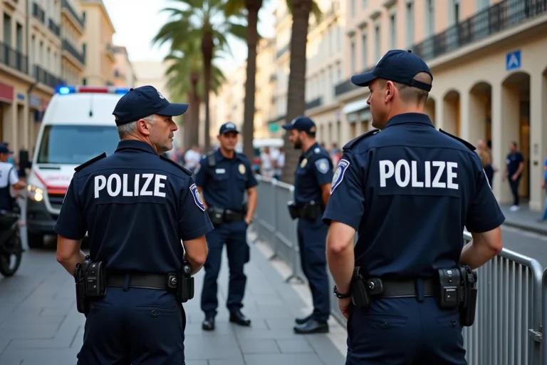 Agents de police municipale discutant avec des citoyens à Cannes