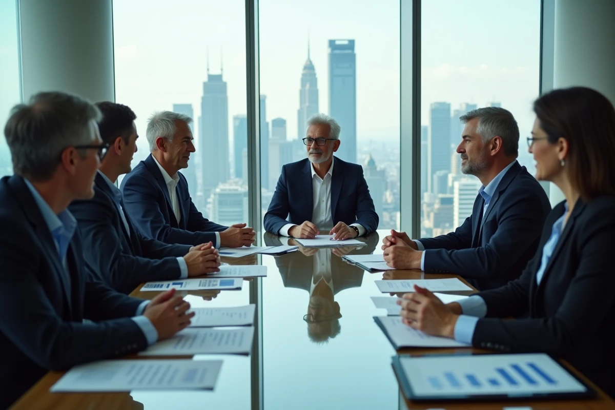 Professionnels en réunion autour d